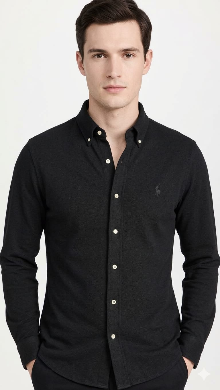 Polo-Ralph-Lauren-Featherweight -Stretch-Cotton-hombre-perfil Camisa Ralph Lauren de Caballero - Imagen 1