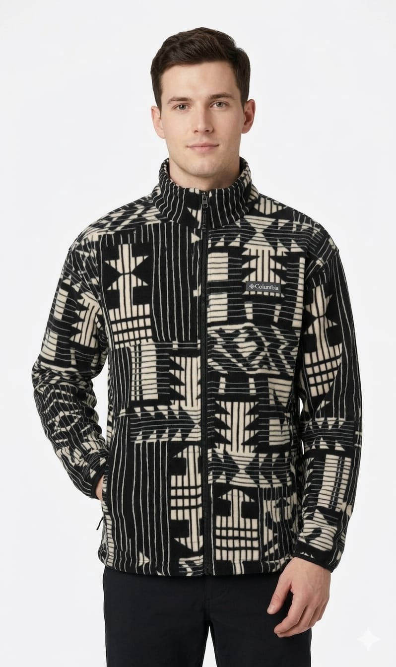 casaca-columbia-negra--gris-diseño-hombre-perfil Casaca Columbia Caballero Gris con Diseño - Imagen 1
