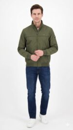Casaca Impermeable Tommy Hilfiger Caballero Verde Olivo - Imagen 3
