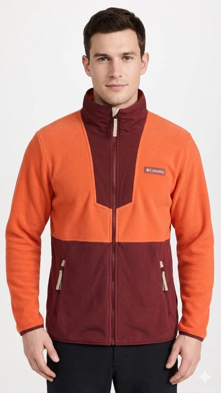 casaca-polar-columbia-naranja-marron-hombre-frente Casaca Columbia Caballero Naranja - Imagen 1