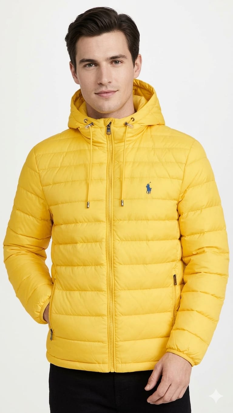 casaca-ralph-lauren--hooded-amarilla-hombre-frente Casaca Ralph Lauren Caballero Amarillo - Imagen 1