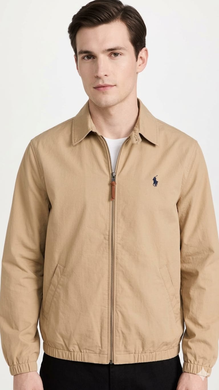 casaca-ralph-lauren-navy-solid-bayport--poplin-hombre-frente Casaca Ralph Lauren Caballero Beige - Imagen 1