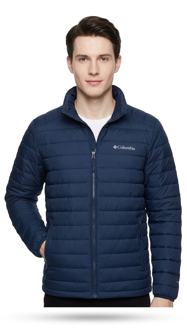 casaca-tecnologia-columbia-puff-pluma-azul-hombre-frente Casaca Columbia con Tecnologia Caballero - Imagen 1