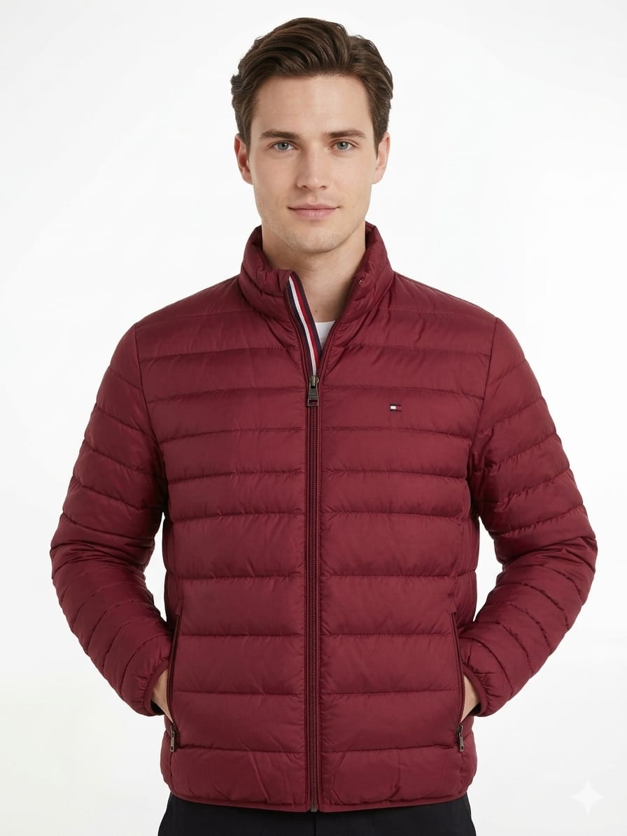 casaca-tommy-hilfiger-puff-guinda-hombre-frente Casaca Tommy Hilfiger Caballero - Imagen 1