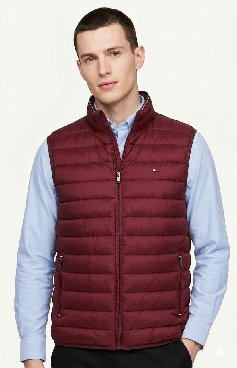 chaleco-tommy-hilfiger-puff-guinda-hombre-frente Chaleco Tommy Hilfiger - Imagen 1