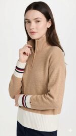Chompa polar Tommy Hilfiger Dama Canela blanco - Imagen 2