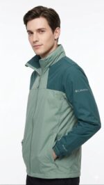 Casaca Columbia Impermeable Caballero Verde Agua - Imagen 2