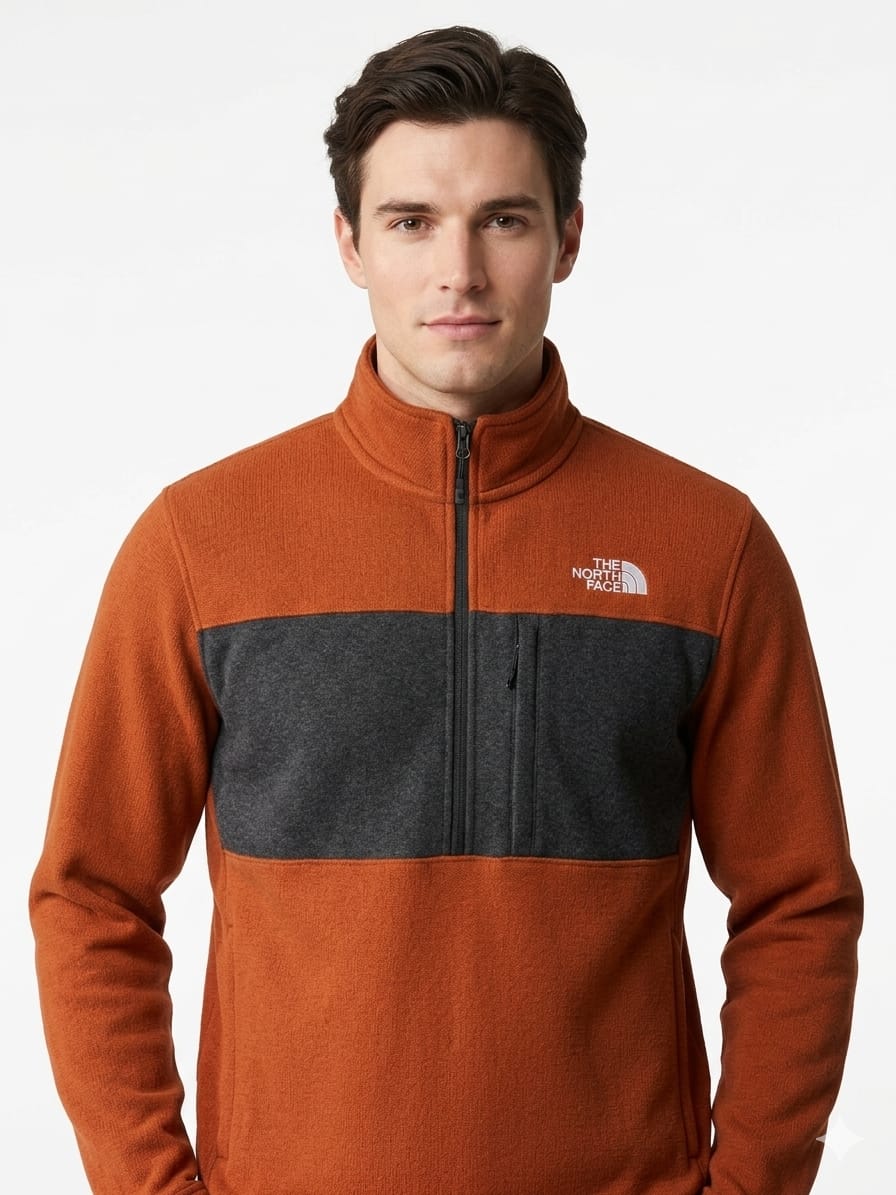 polera-north-face-naranja-negro-hombre-perfil Polera North Face Caballero - Imagen 1