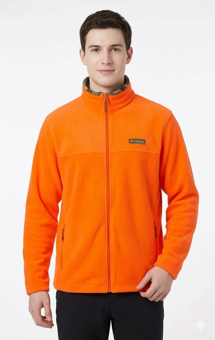polera-polar-naranja-hombre-frente Polera Columbia de Caballero - Imagen 1