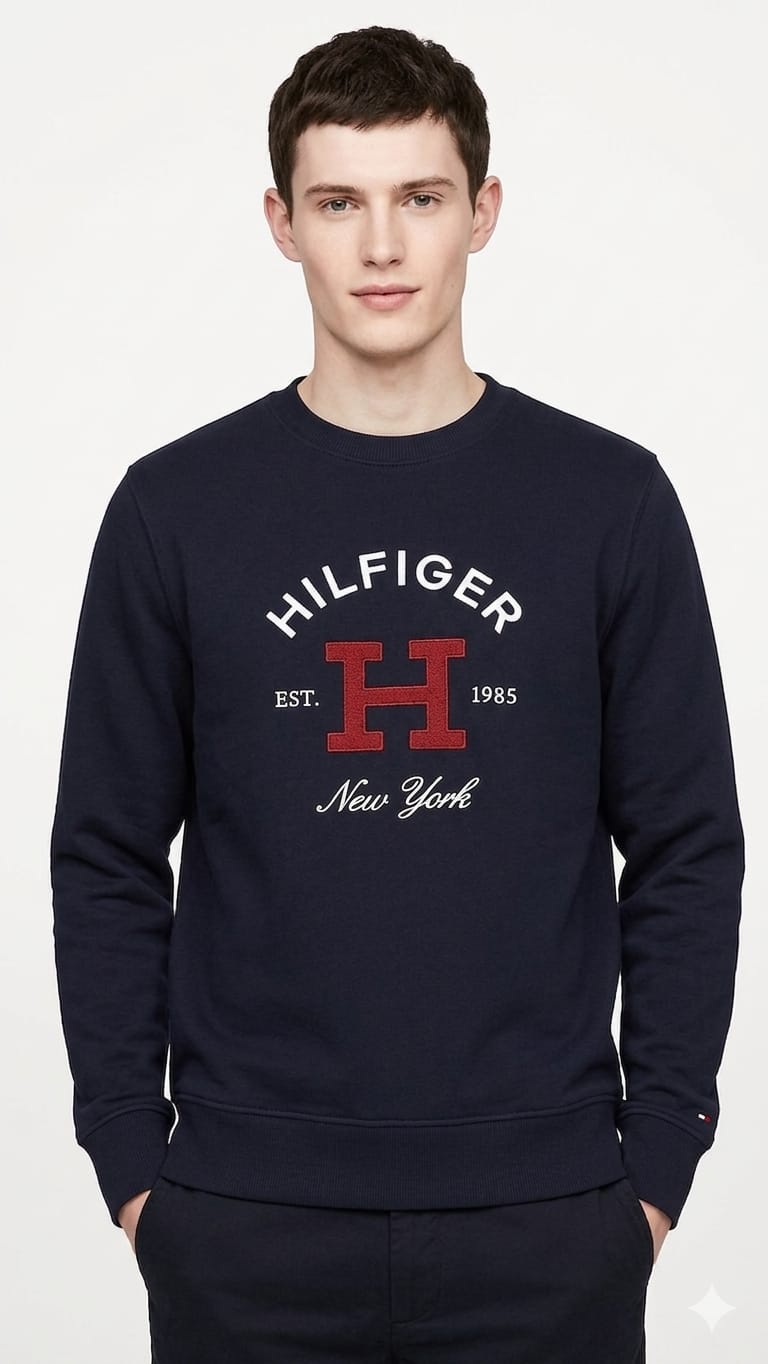 polera-tommy-hilfiger-azul-H-hombre-frente Polera Tommy Hilfiger Caballero Azul - Imagen 1