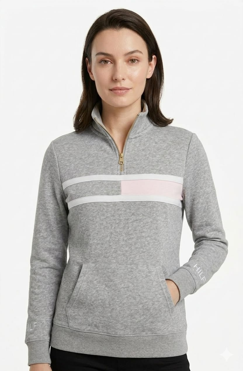 polera-tommy-hilfiger-gris-ploma-mujer-costado Polera Tommy Hilfiger Dama Gris - Imagen 1