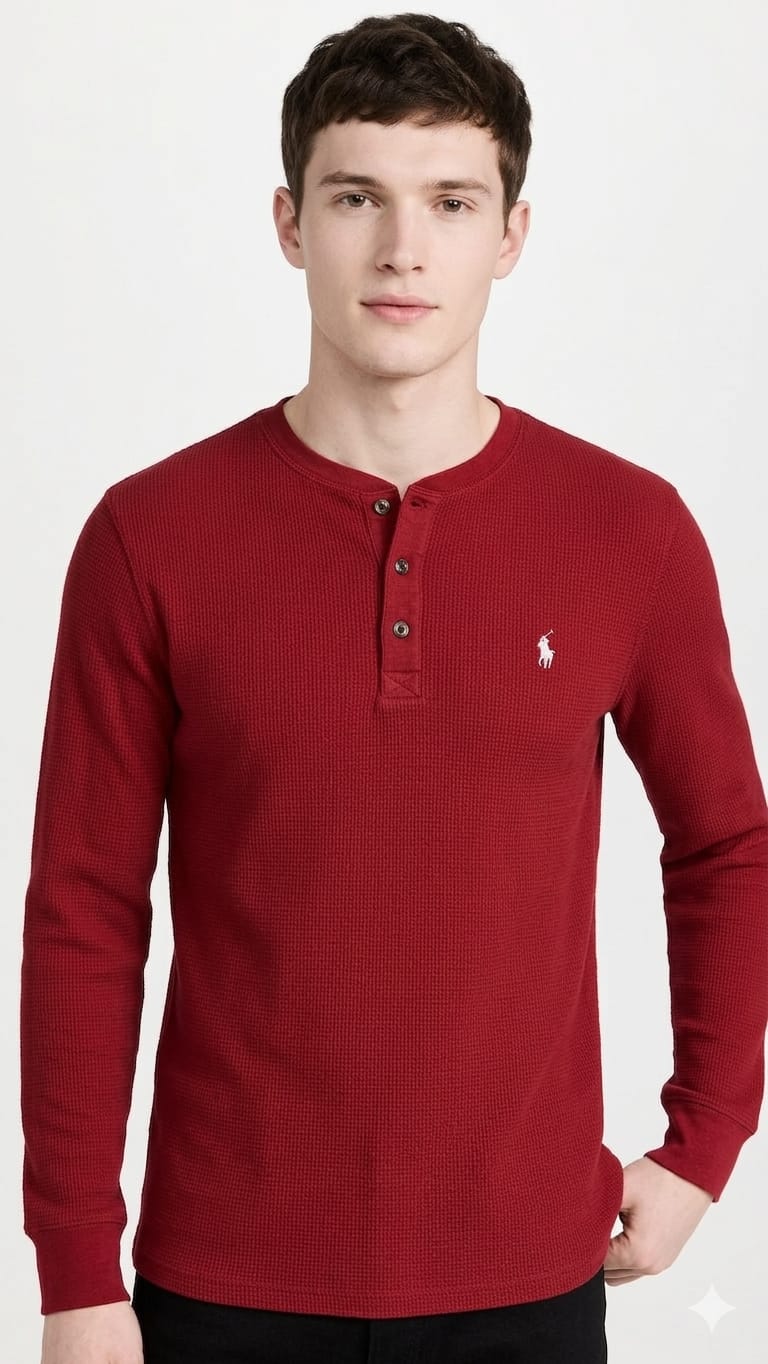 polo-manga-larga-ralph-lauren-guinda-hombre-frente Polo Ralph Lauren Manga Larga Caballero - Imagen 1