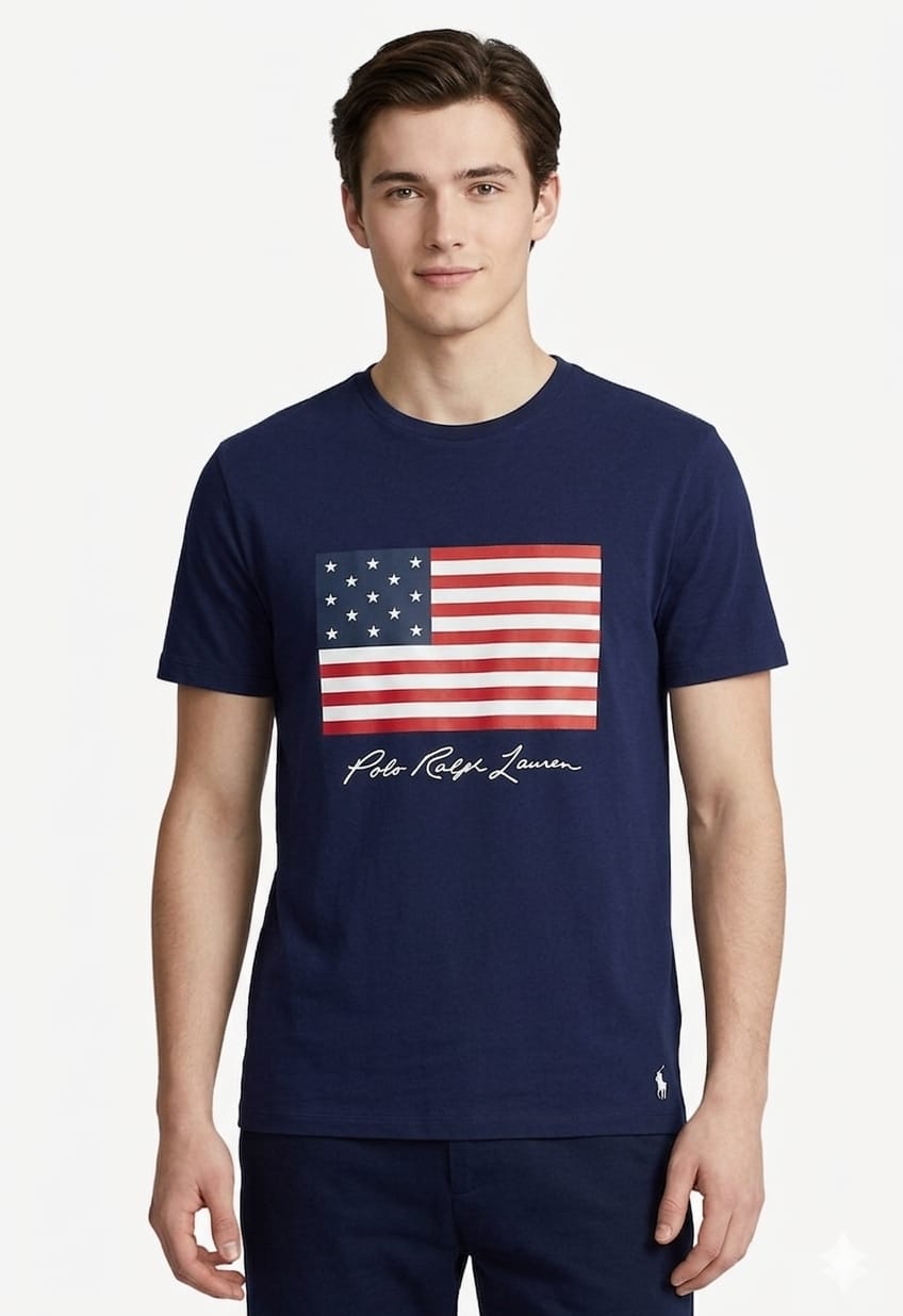 polo-ralph-lauren-bandera-usa-azul-regular-fit-hombre-frente Polo Ralph Lauren de Caballero - Imagen 1