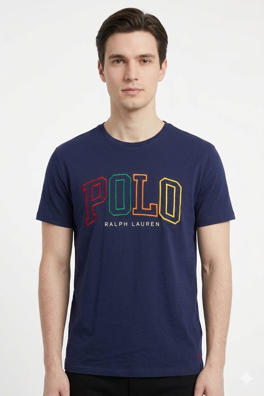 polo-ralph-lauren-letras-colores-azul-regular-fit-hombre-frente Polo Ralph Lauren caballero - Imagen 1