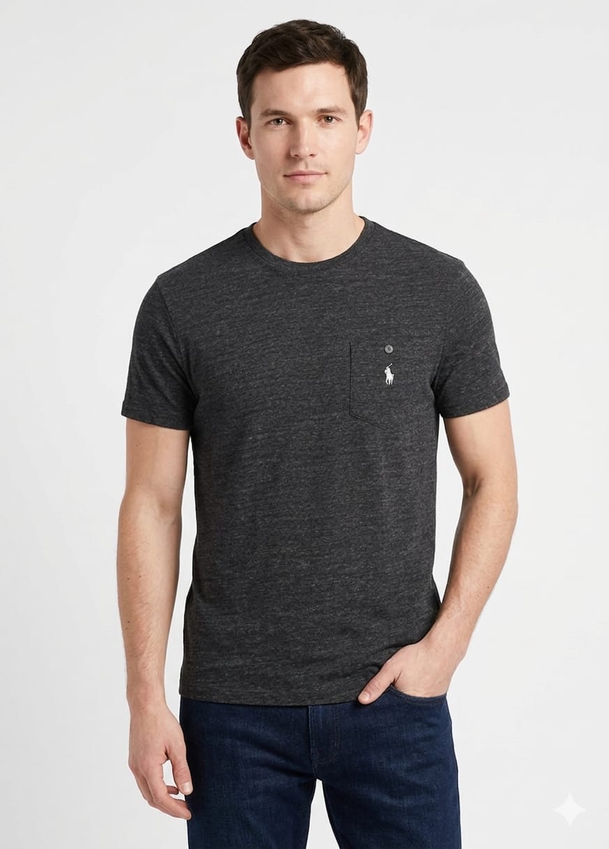 polo-ralph-lauren-negro-gris-bolsillo-regular-fit-hombre-frente Polo Ralph Lauren Gris de Caballero - Imagen 1
