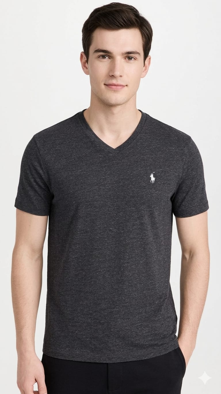 polo-ralph-lauren-negro-hombre-frente Polo Ralph Lauren Cuello V - Imagen 1