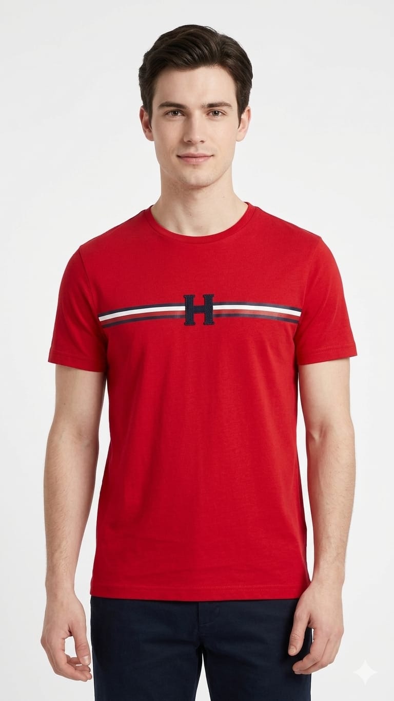 polo-tommy-hilfiger-franja-h-rojo-regular-fit-hombre-frente Polo Tommy Hilfiger Caballero - Imagen 1