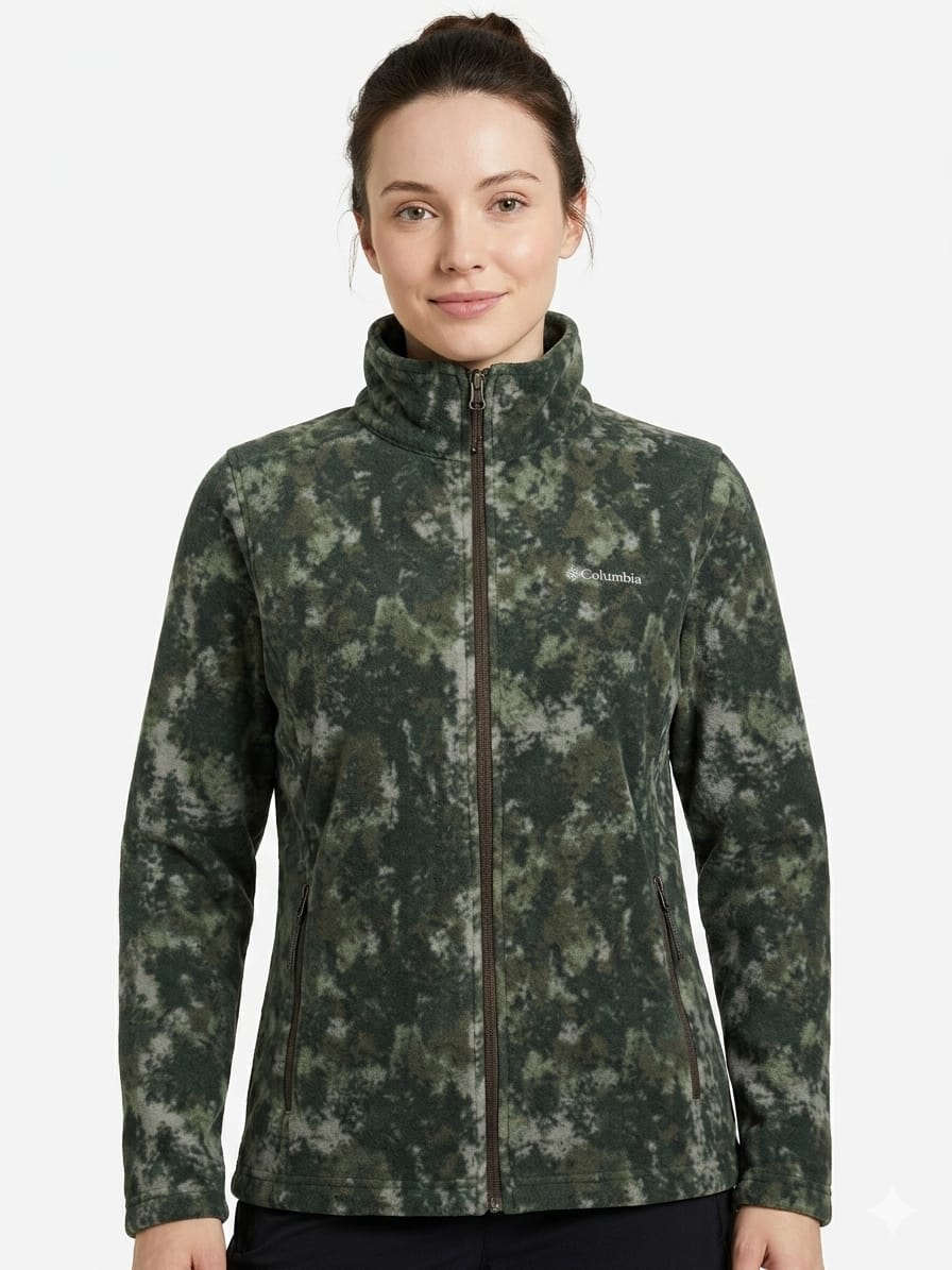 casaca-columbis-verde-militar-diseño-dama-frente Casaca Columbia Dama - Imagen 1