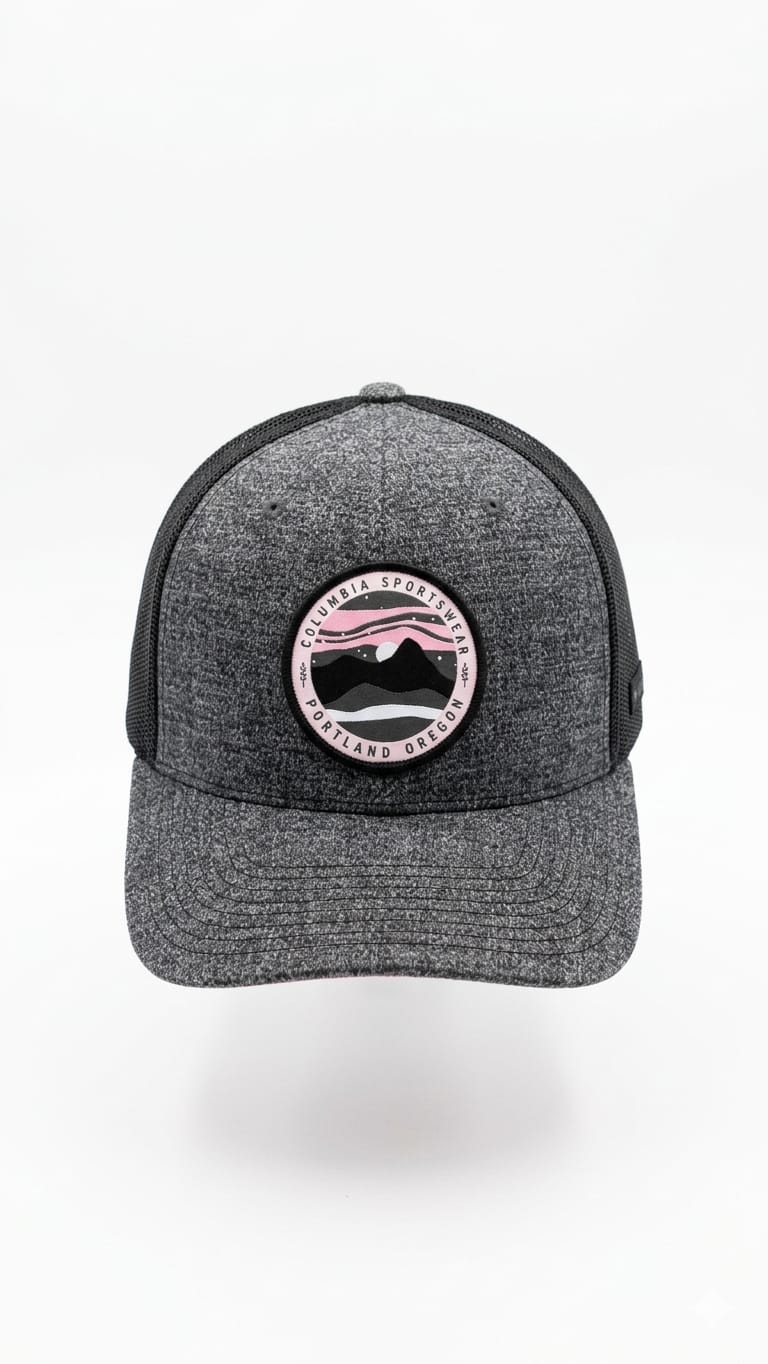 gorra-columbia-gris-logo-rosado Gorra Columbia Gris - Imagen 1