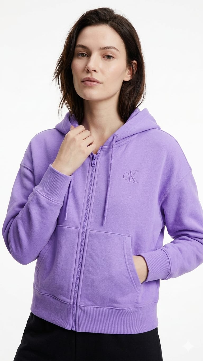 polera-calvin-klein-lila-mujer-frente Casaca Calvin Klein Lila Dama - Imagen 1