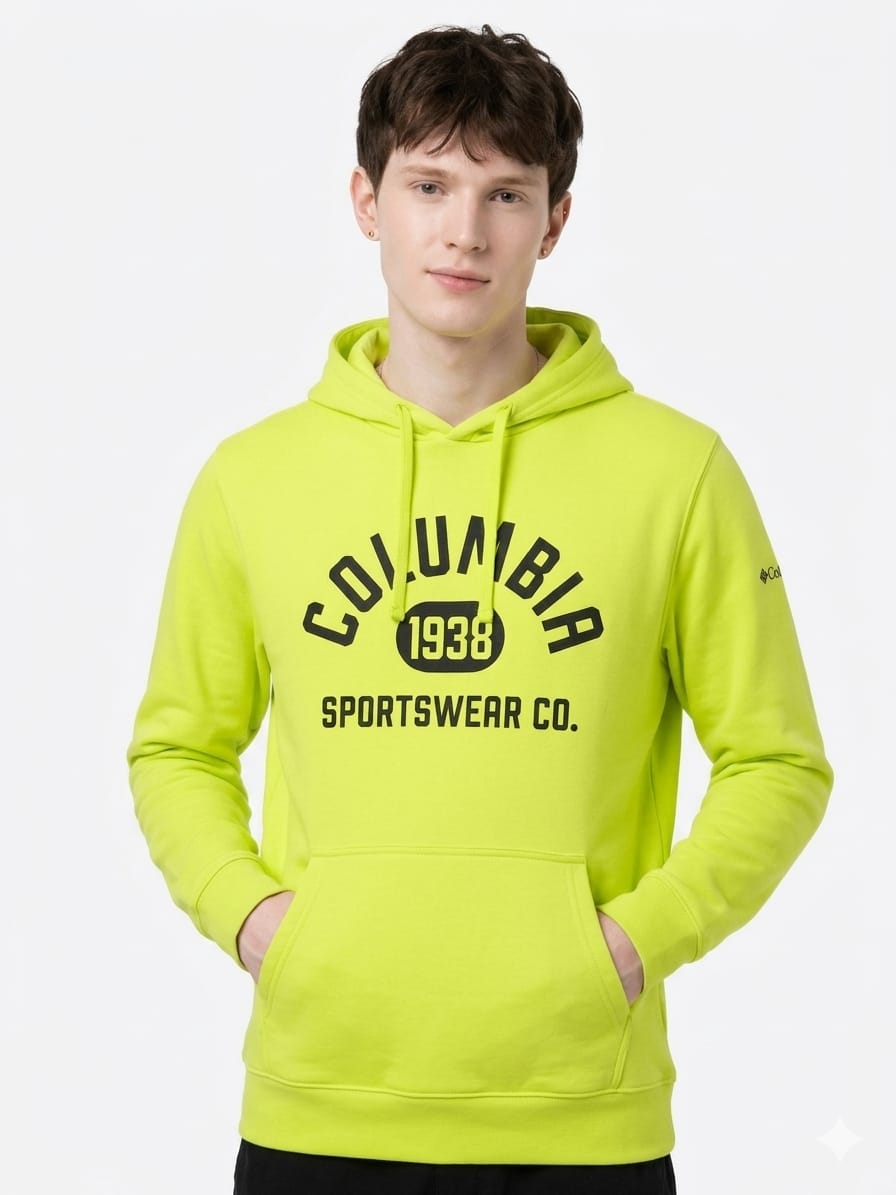 polera-columbia-verde-limon-hombre-frente Polera Columbia Caballero - Imagen 1