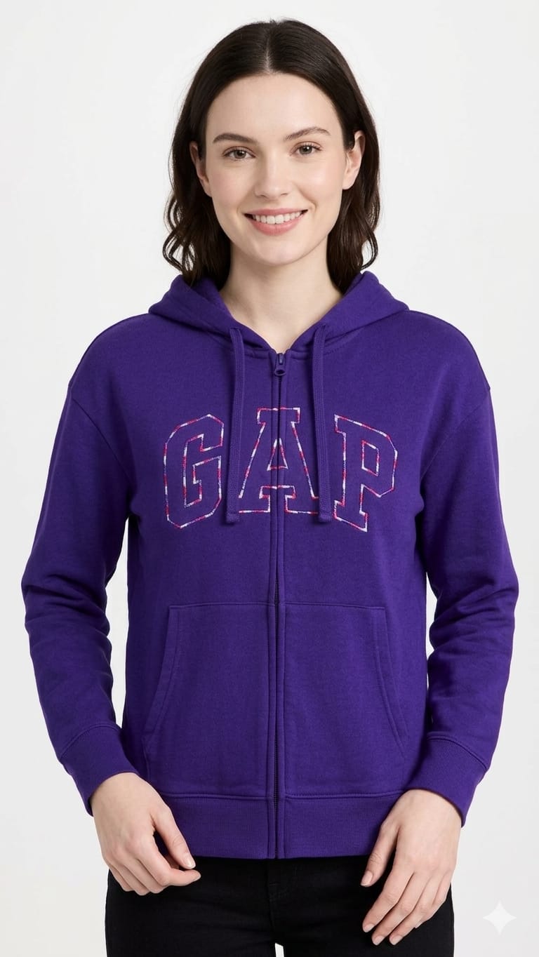 polera-gap-cierre-morada-dama-frente Casaca de Dama GAP - Imagen 1