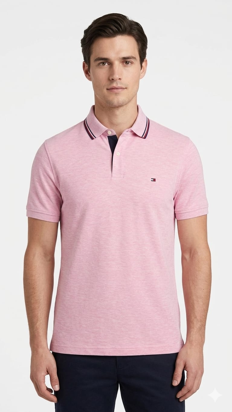 polo-camisero-tommy-hilfiger-rosado-hombre-perfil Polo Camisero Rosa Tommy Hilfiger Caballero - Imagen 1