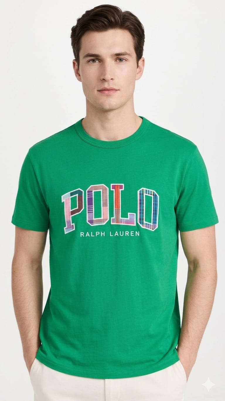 polo-ralph-lauren-verde-letras-hombre-frente Polo Ralph Lauren Regular Fit de Caballero - Imagen 1