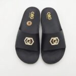 Sandalias Slides GBG Negras Mujer