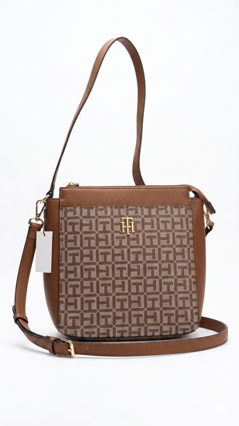 WhatsApp Image 2026-05-24 at 10.52.34 PM (12) Bolso Tommy Hilfiger Café Monograma - Imagen 1