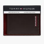 Billetera Tommy Hilfiger Men's Leather Bifold Wallet & Valet (with Vertical Inset Logo Strip)