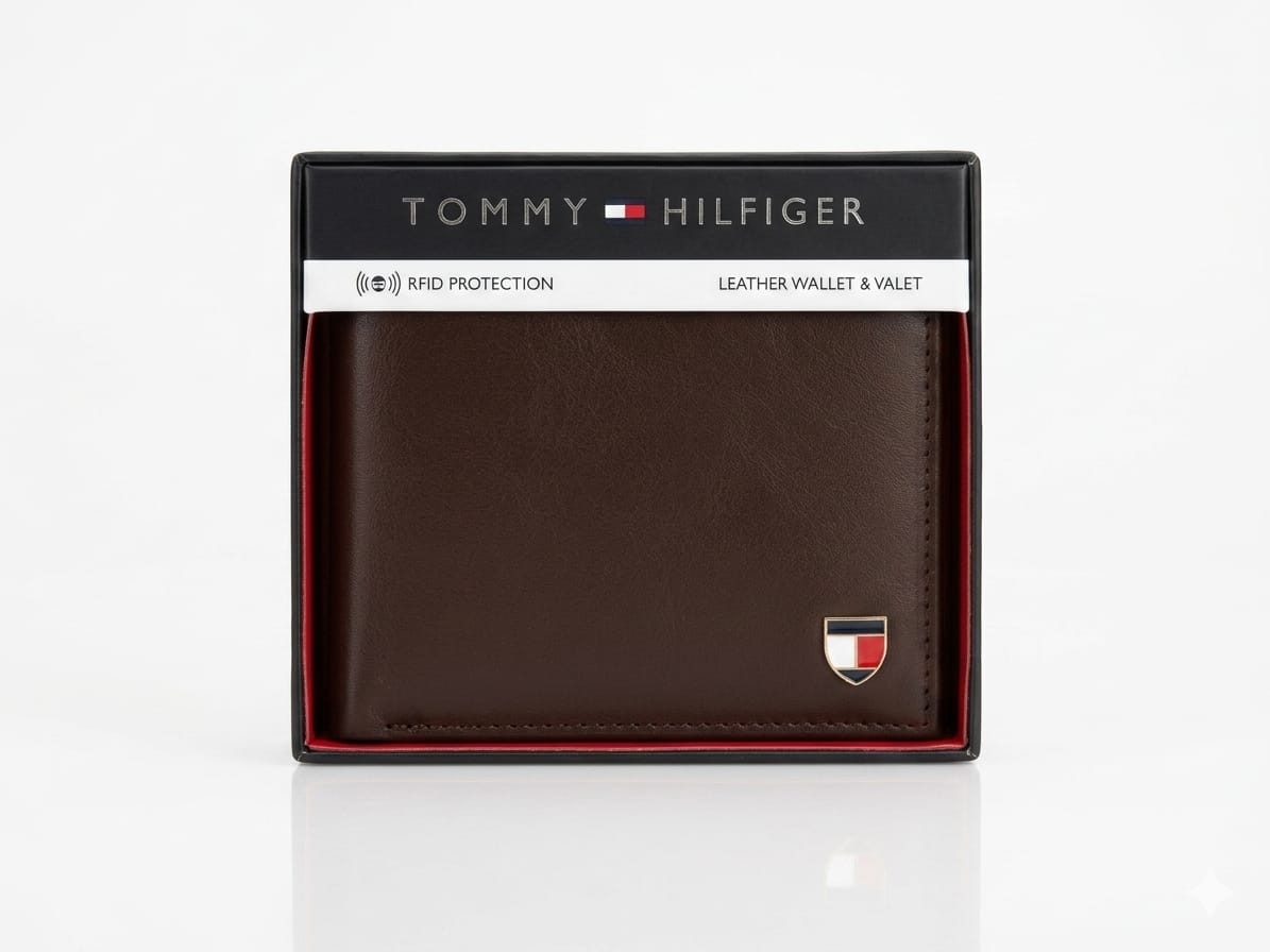 WhatsApp Image 2026-05-24 at 2.53.20 PM (2) Billetera Tommy Hilfiger Bifold con logo de escudo esmaltado (con protección RFID). - Imagen 1