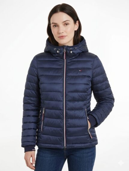 Casaca Tommy Hilfiger Packable High Shine Puffer Azul