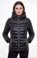 Casaca Tommy Hilfiger Packable High Shine Puffer Negra