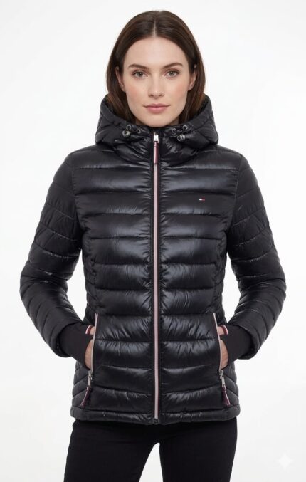 Casaca Tommy Hilfiger Packable High Shine Puffer Negra