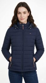 Casaca Tommy Hilfiger Packable Down High Shine Puffer Azul