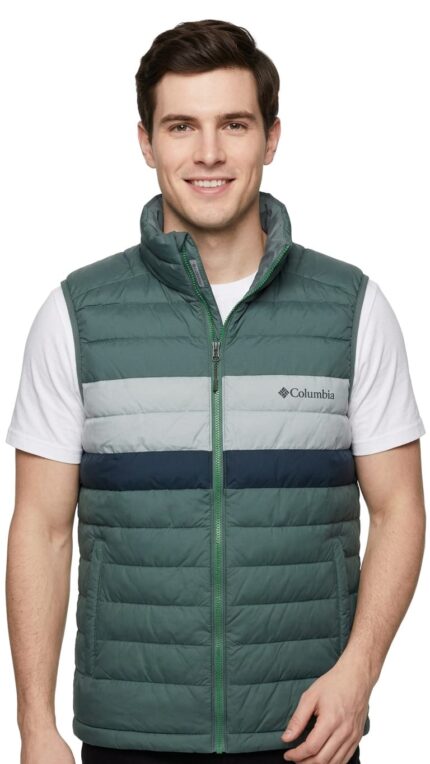 Chaleco Tecnología Columbia Hombre Verde Bloques