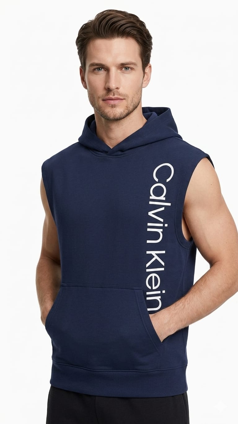 chaleco-sudadera-calvin-klein-azul-hombre-frente Sudadera Calvin Klein Azul de Caballero - Imagen 1