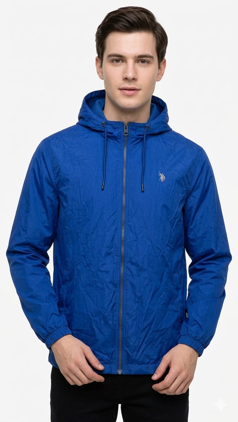 cortaviento-us-polo-azul-electrico-hombre-frente Casaca Cortaviento US Polo Caballero - Imagen 1