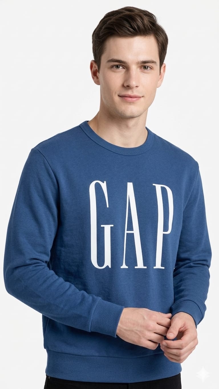 polera-GAP-azul-logo-letras-grandes-hombre-frente Polera GAP Caballero - Imagen 1