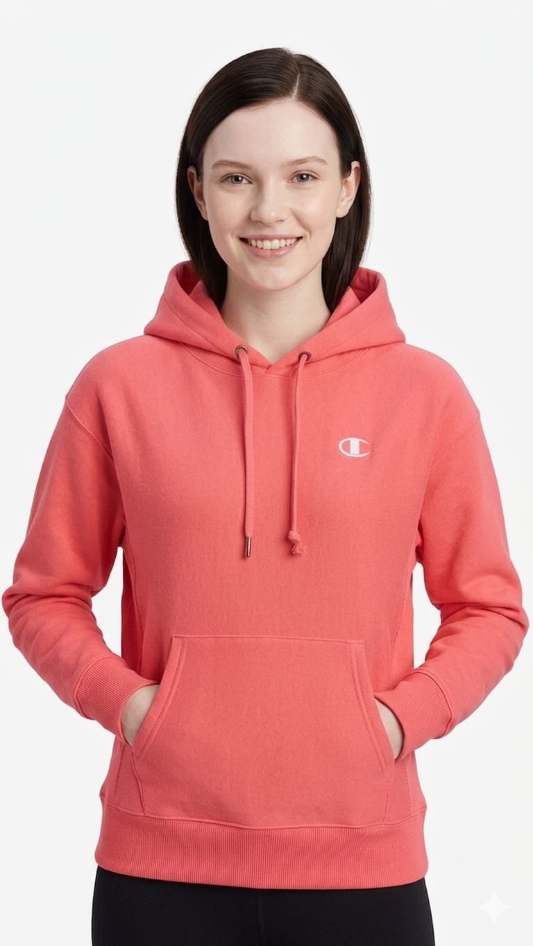 polera-champion-color-coral-mujer-frente Polera Champion Dama - Imagen 1
