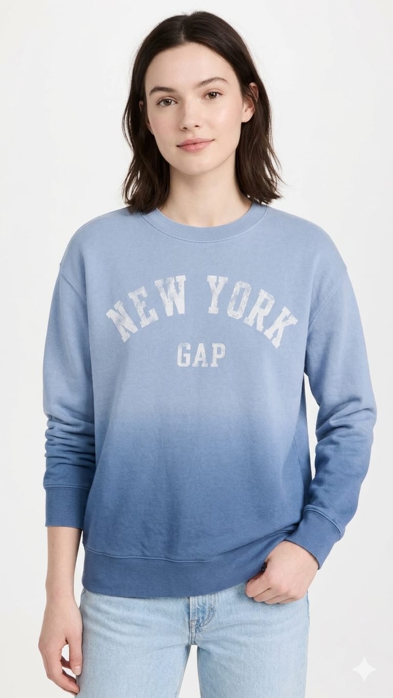 polera-gap-celeste-azul-pastel-mujer-frente Polera GAP Dama Celeste - Imagen 1