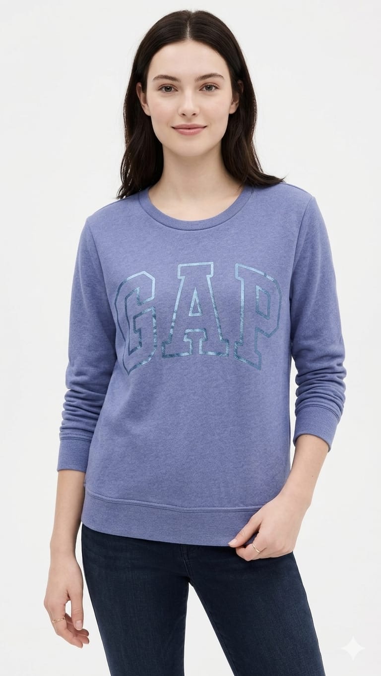 polera-gap-celeste-cielo-mujer-frente Polera GAP Dama Celeste - Imagen 1