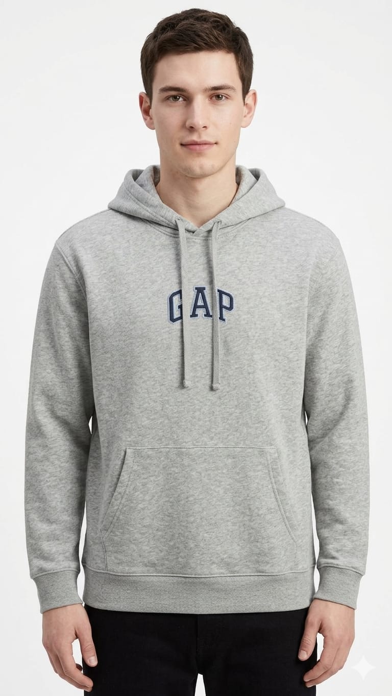 polera-gap-gris-logo-letras-peque;o-hombre-frente Polera GAP Caballero Gris - Imagen 1