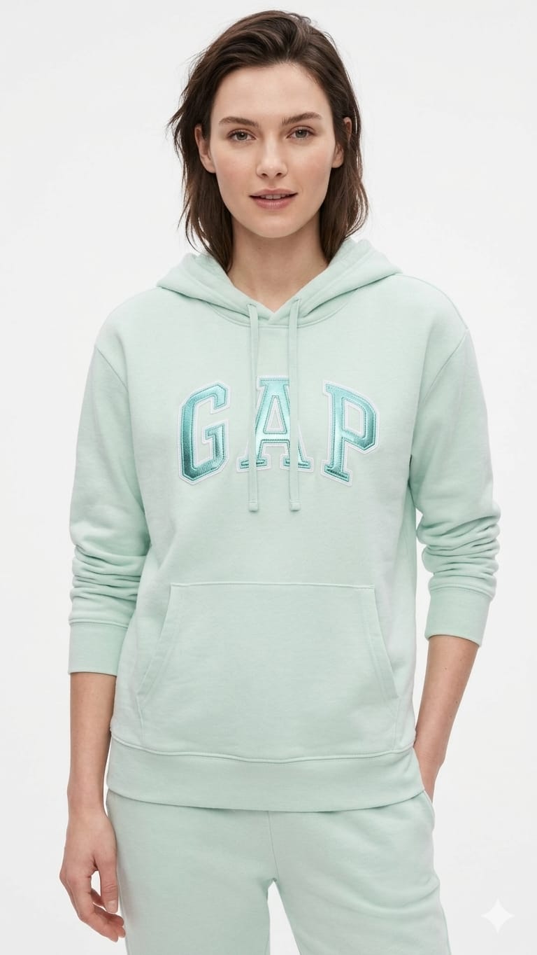 polera-gap-verde-agua-mujer-frente Polera GAP Dama Verde Agua - Imagen 1