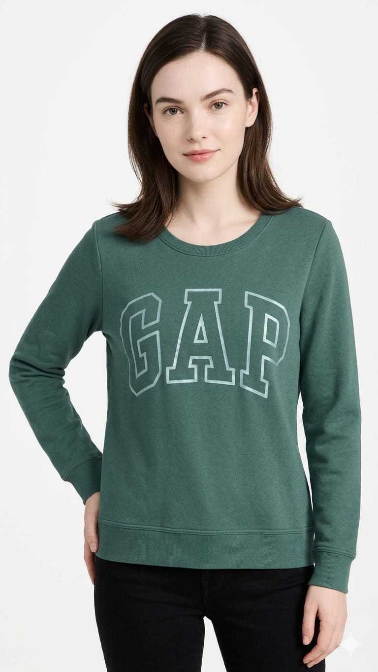 polera-gap-verde-coral-mujer-FRENTE Polera GAP Dama - Imagen 1