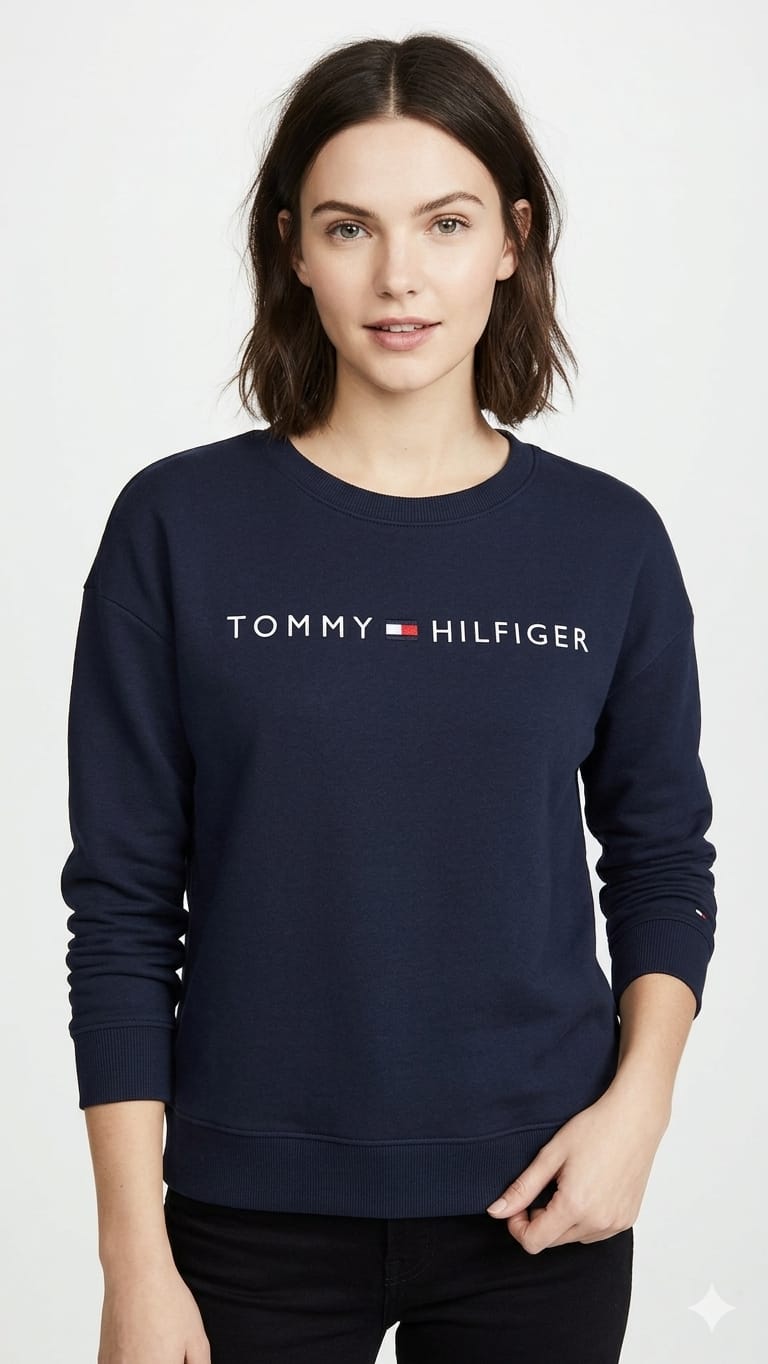 polera-tommy-hilfiger-azul-mujer-frente Polera Tommy Hilfiger Dama - Imagen 1