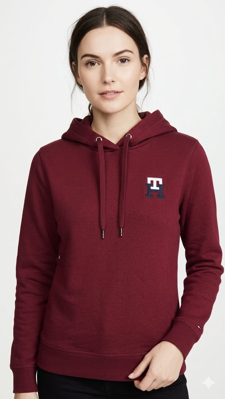 polera-tommy-hilfiger-rojo-uva-mujer-frente Polera Tommy Hilfiger Dama - Imagen 1