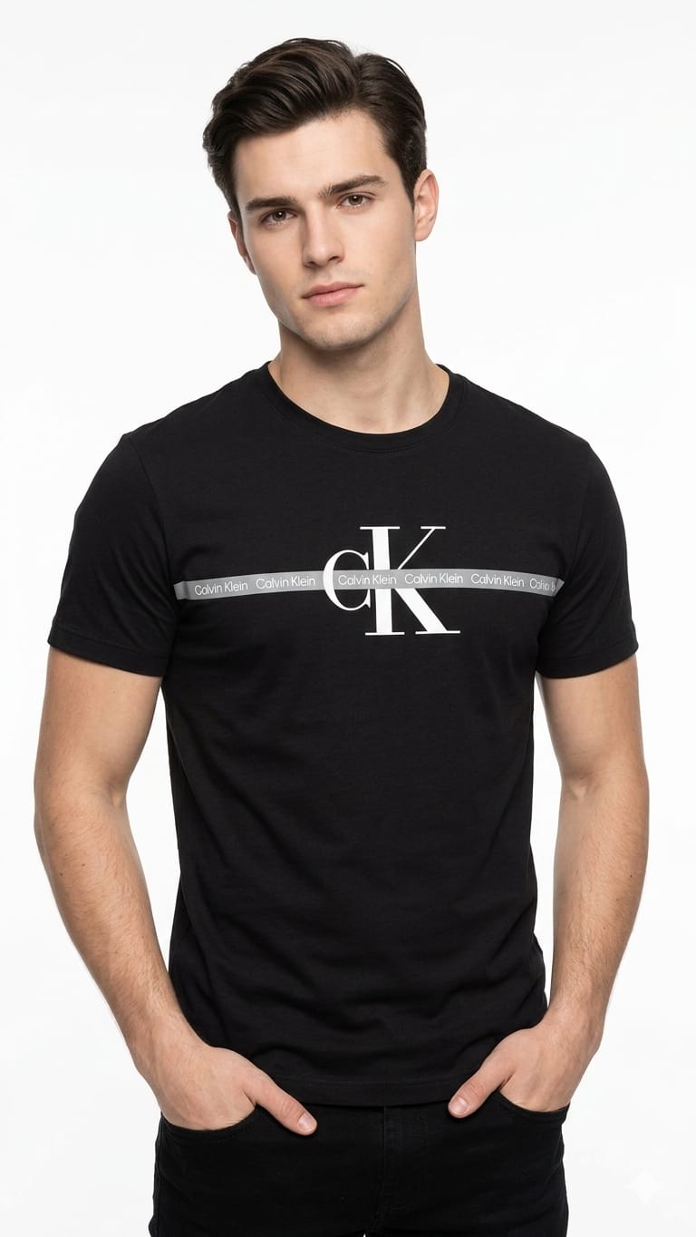 polo-calvin-klein-negro-hombre-frente Polo Calvin Klein Caballero - Imagen 1