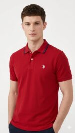 Polo Camisero Slim Fit Rojo US Polo Caballero